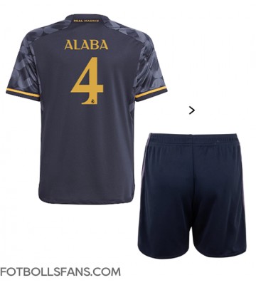 Real Madrid David Alaba #4 Replika Bortatröja Barn 2023-24 Kortärmad (+ Korta byxor)